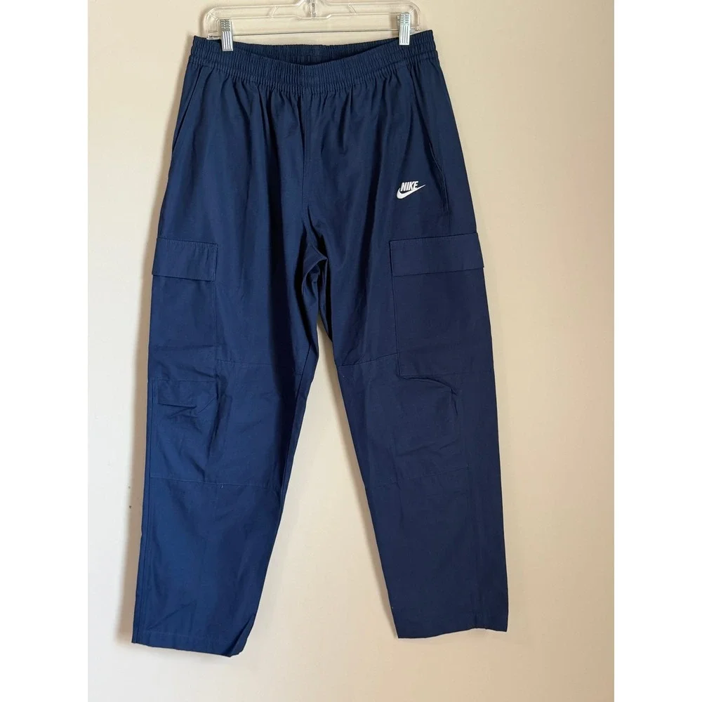 Nike Cargo Pants Mens Large Navy Blue Ripstop Loose Fit Straight Leg DX0613-410